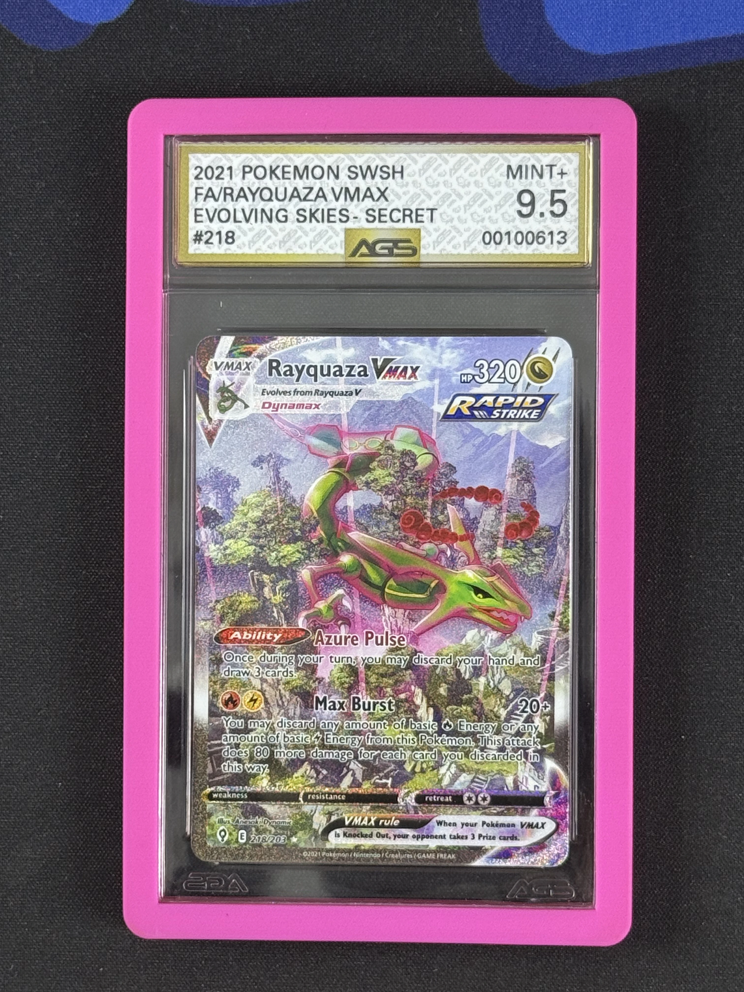 RAYQUAZA VMAX EVELOVING SKIES 9.5 AGS
