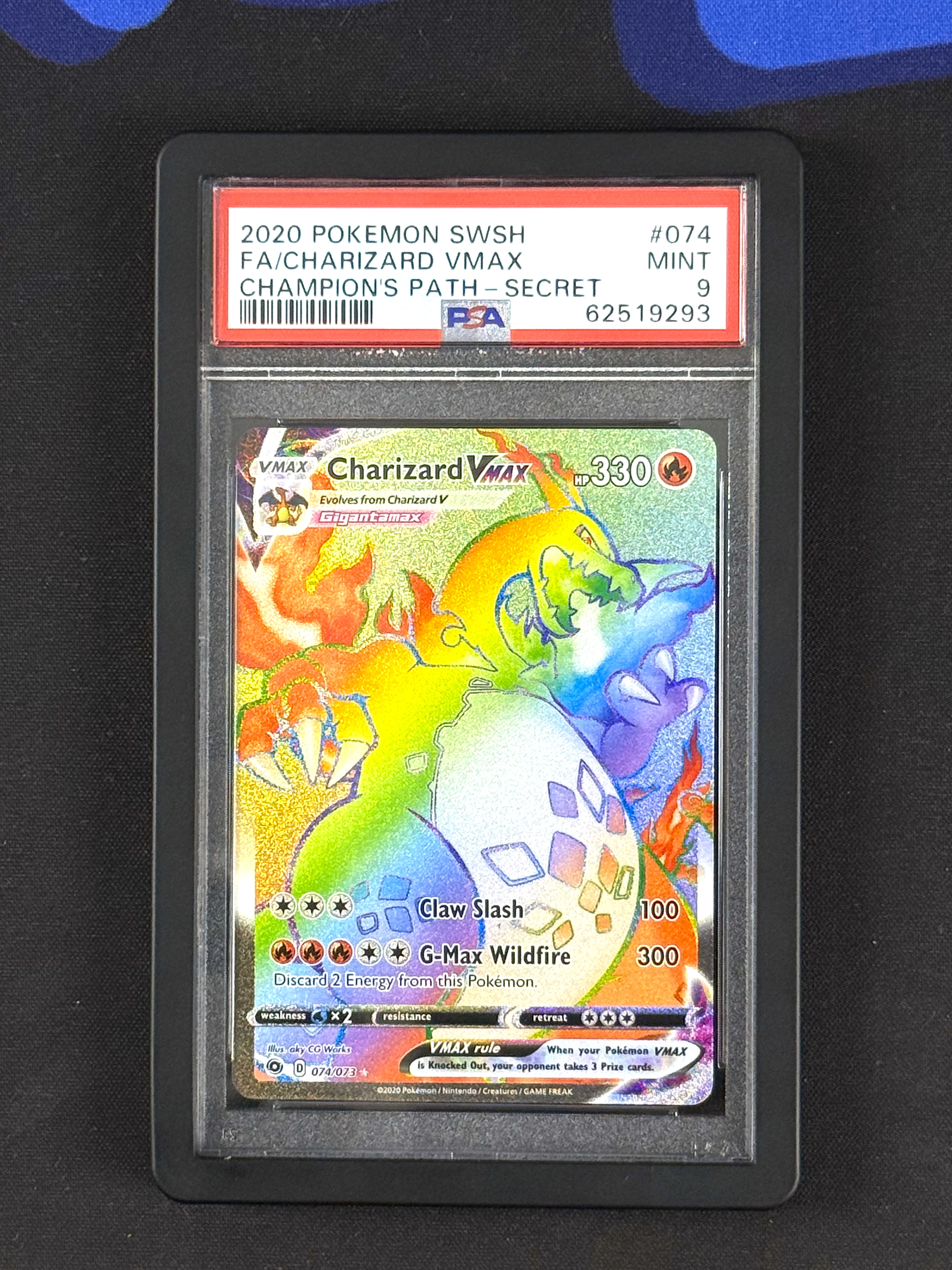 2020 CHARIZARD VMAX CHAMPIONS PATH SECRET  PSA 9