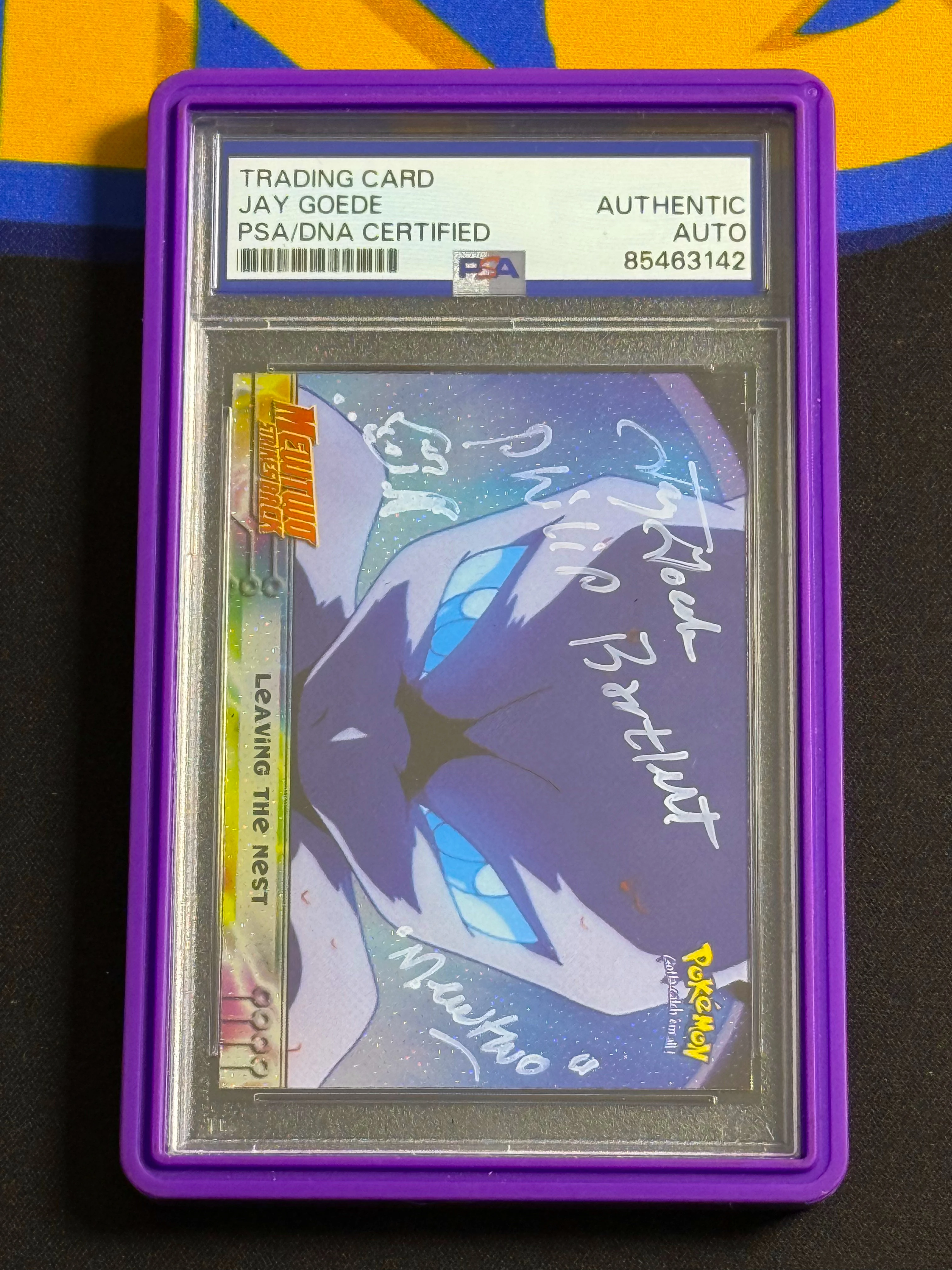 JAY GOEDE SIGNED MEWTWO MOVIE TOPPS CARD