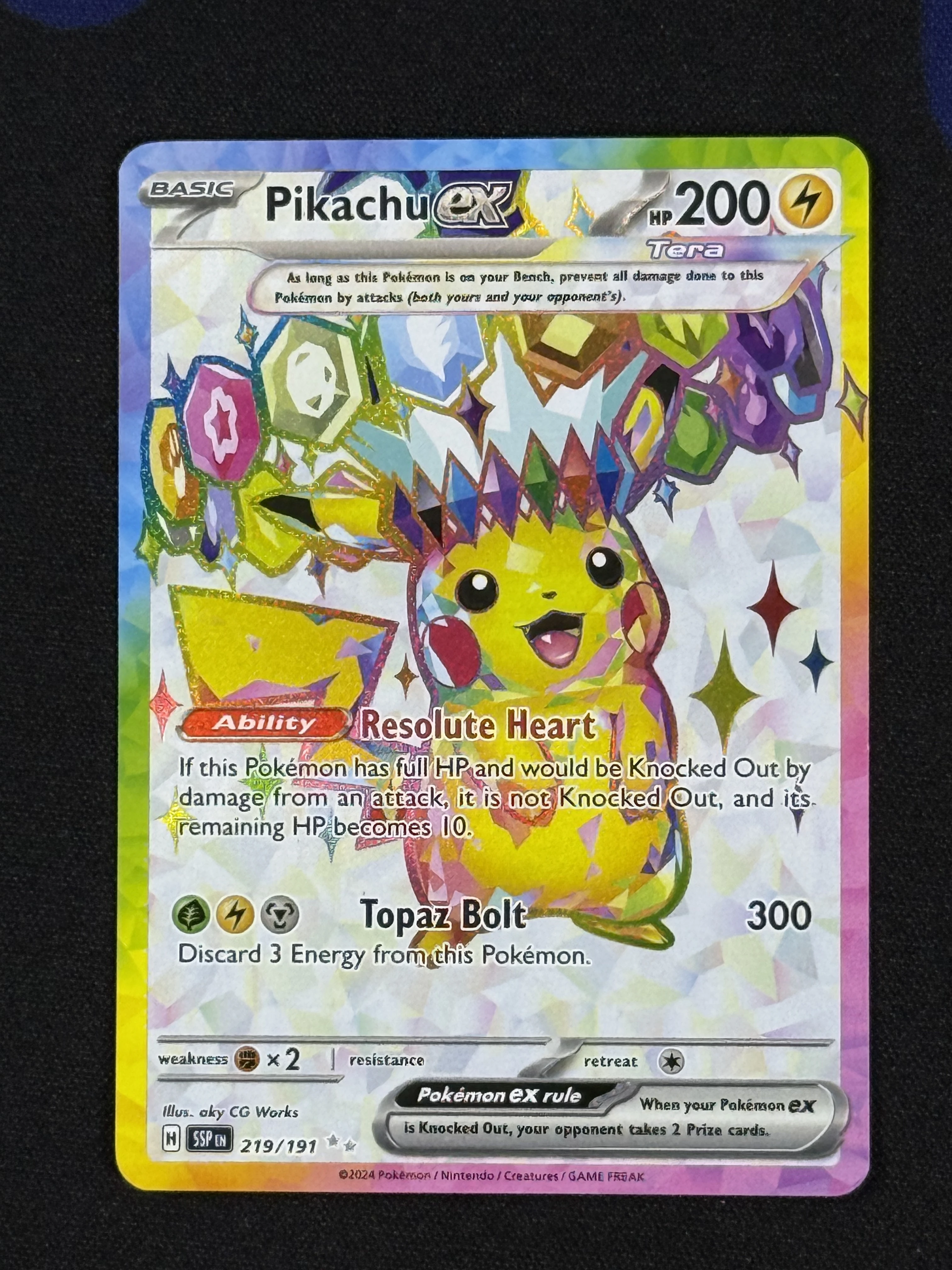PIKACHU EX 219/191 SURGING SPARKS ULTRA RARE