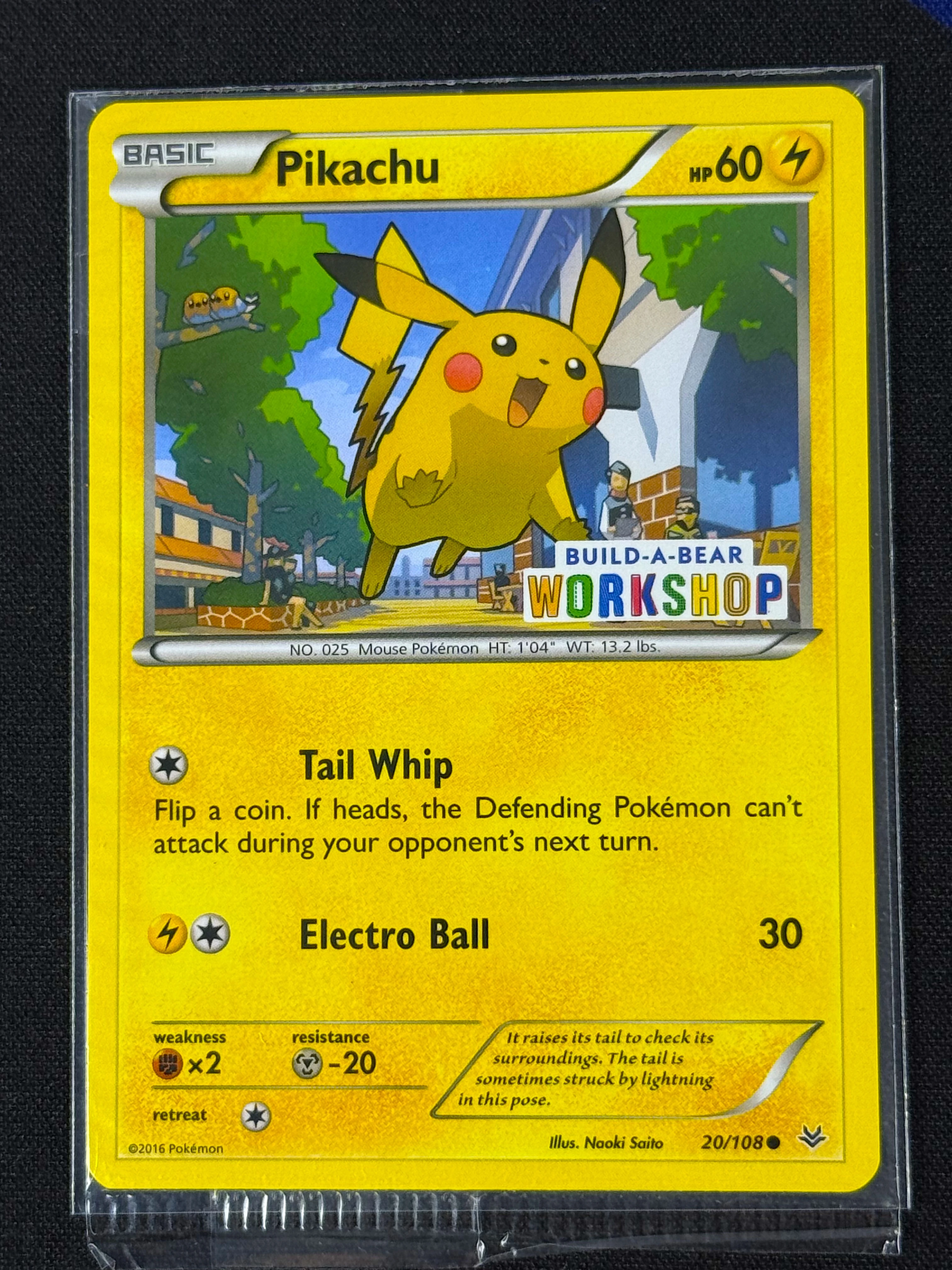 Pokemon Build A Bear Pikachu Workshop Stamped Promo Card Sealed