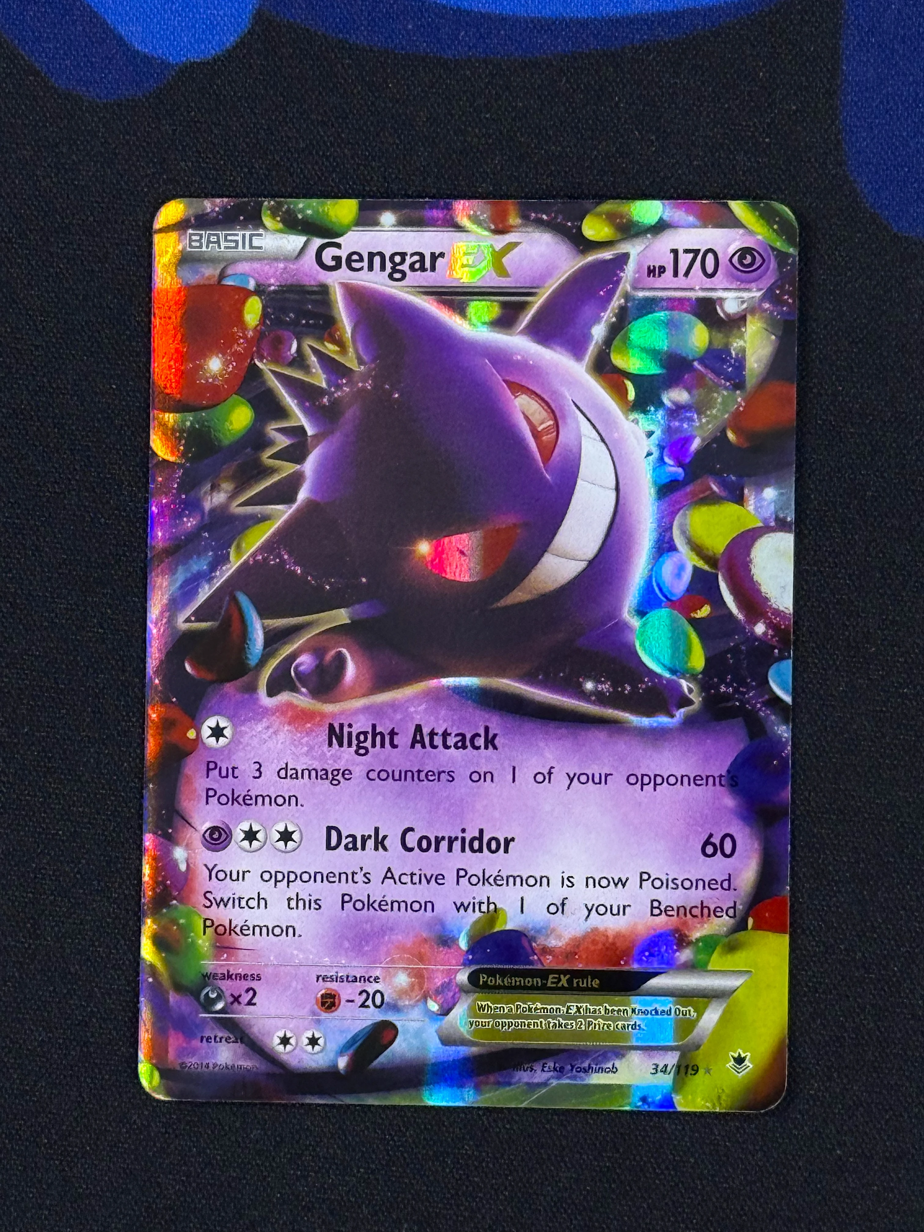 Gengar EX 34/119 XY - Pokemon Phantom Forces Holo