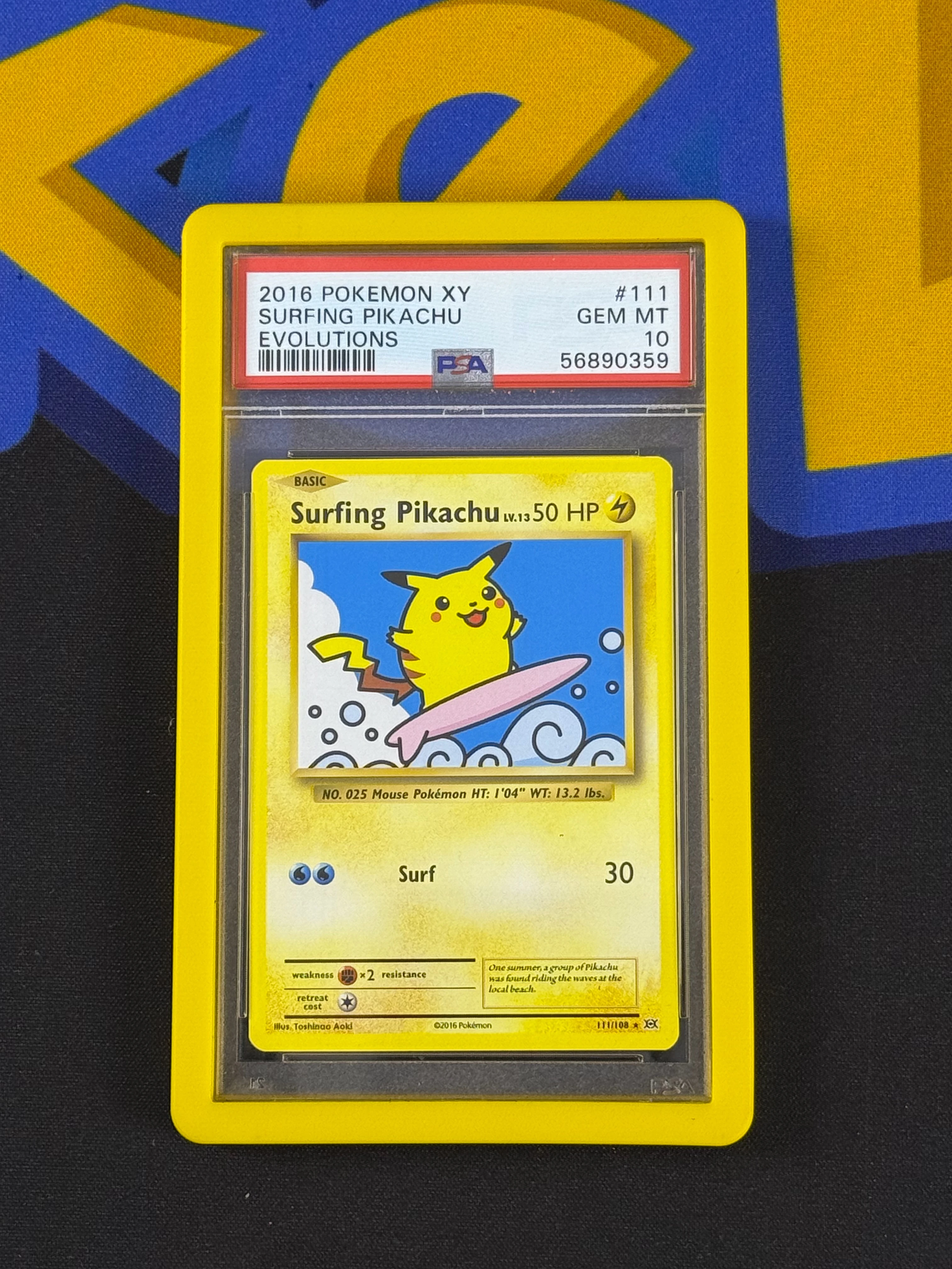 2016 Pokemon XY Evolutions Surfing Pikachu PSA 10