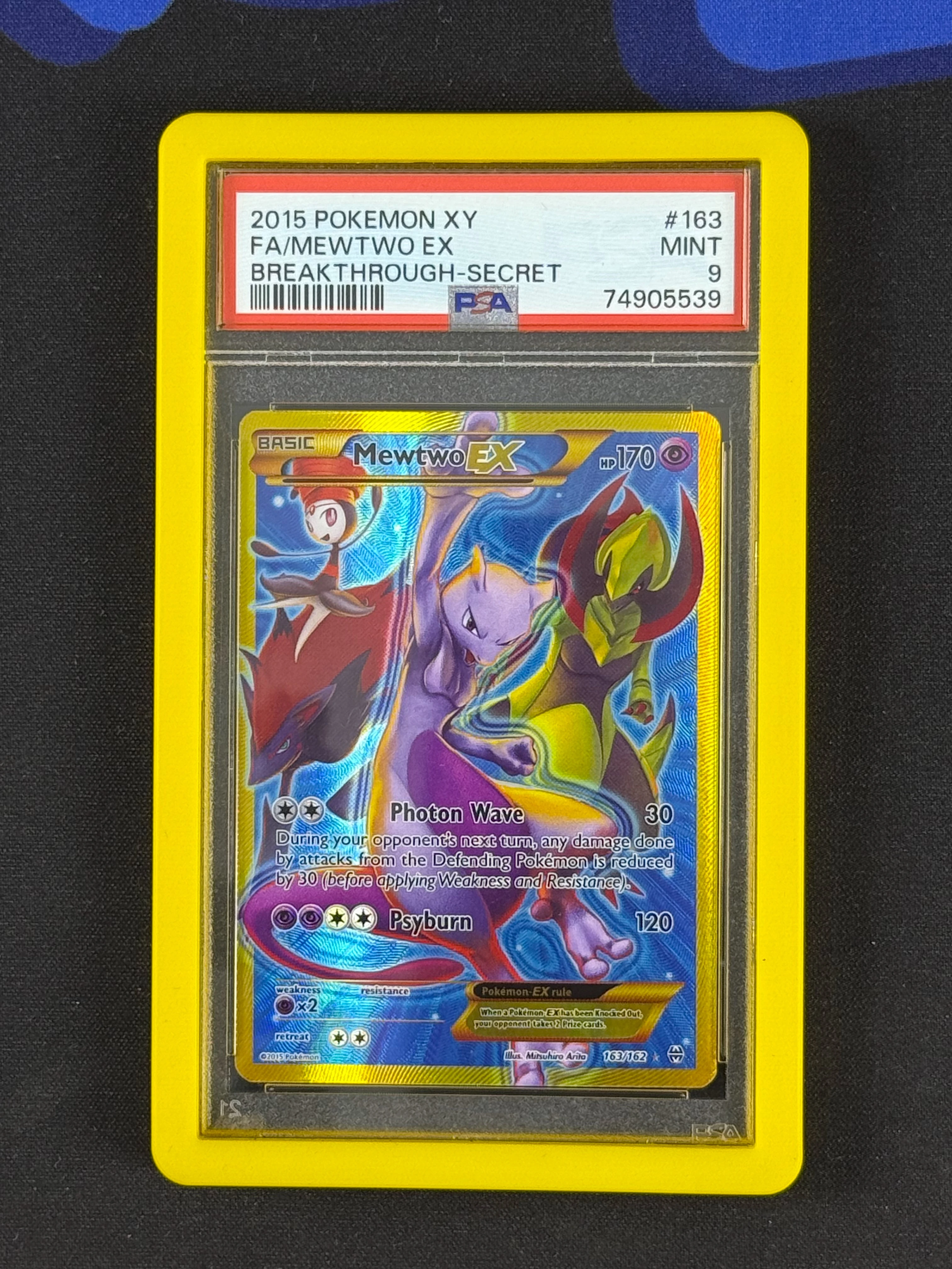 ✨ PSA 9 MINT ✨ 2015 Pokémon XY BREAKthrough #163 Full Art Mewtwo EX
